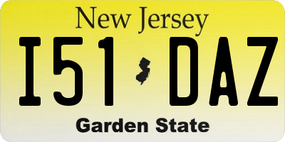 NJ license plate I51DAZ