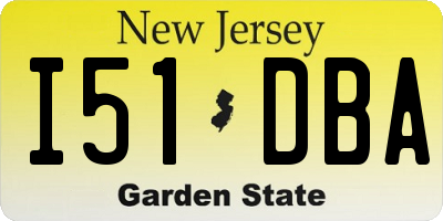 NJ license plate I51DBA
