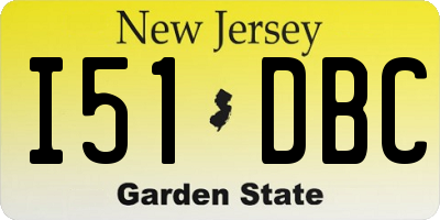 NJ license plate I51DBC