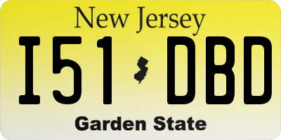 NJ license plate I51DBD