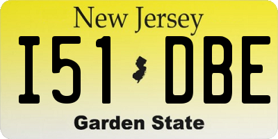 NJ license plate I51DBE