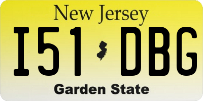 NJ license plate I51DBG