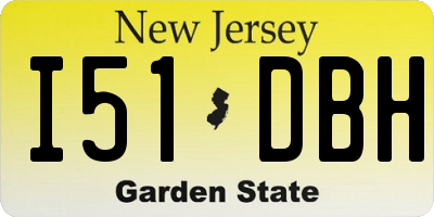 NJ license plate I51DBH
