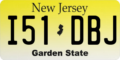 NJ license plate I51DBJ