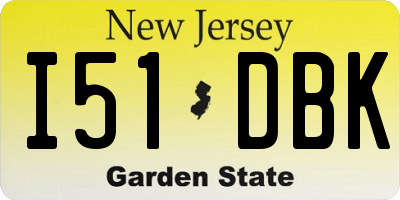 NJ license plate I51DBK