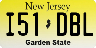 NJ license plate I51DBL