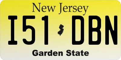 NJ license plate I51DBN