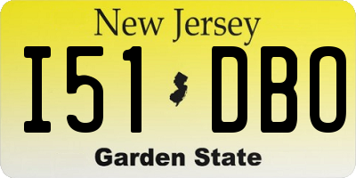 NJ license plate I51DBO