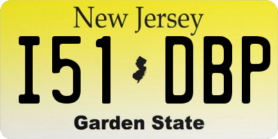 NJ license plate I51DBP