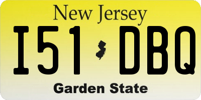 NJ license plate I51DBQ
