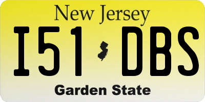 NJ license plate I51DBS