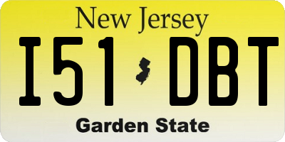 NJ license plate I51DBT