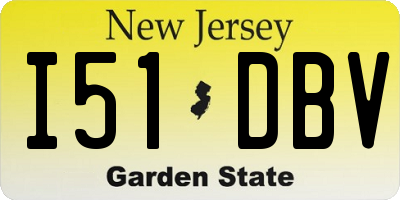 NJ license plate I51DBV