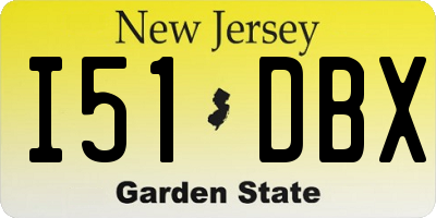 NJ license plate I51DBX
