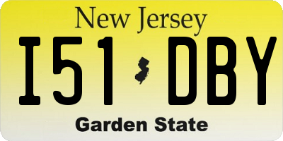 NJ license plate I51DBY