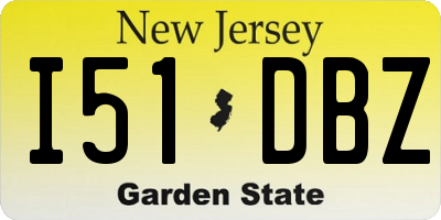 NJ license plate I51DBZ