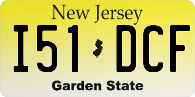 NJ license plate I51DCF