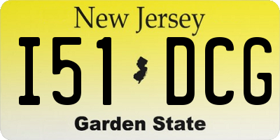 NJ license plate I51DCG