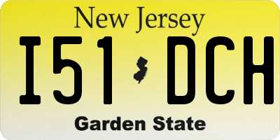 NJ license plate I51DCH