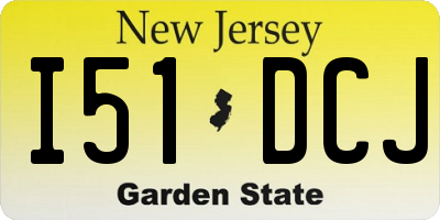 NJ license plate I51DCJ