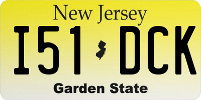 NJ license plate I51DCK