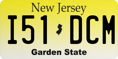 NJ license plate I51DCM