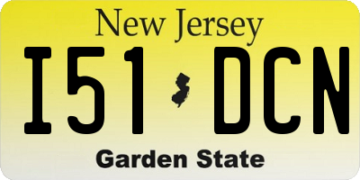 NJ license plate I51DCN