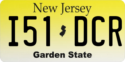NJ license plate I51DCR