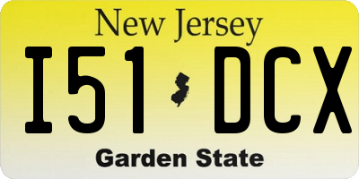 NJ license plate I51DCX