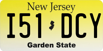 NJ license plate I51DCY