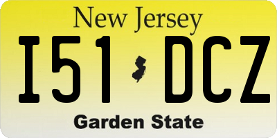 NJ license plate I51DCZ