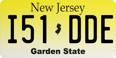 NJ license plate I51DDE