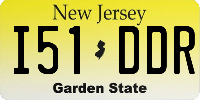 NJ license plate I51DDR