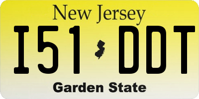 NJ license plate I51DDT