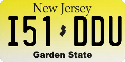 NJ license plate I51DDU