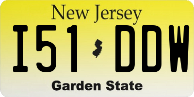 NJ license plate I51DDW