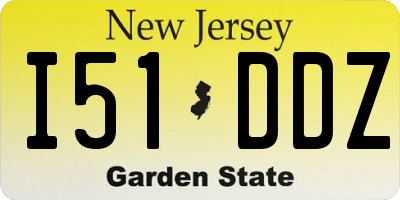 NJ license plate I51DDZ