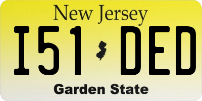 NJ license plate I51DED