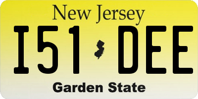 NJ license plate I51DEE