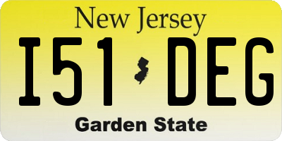 NJ license plate I51DEG