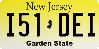NJ license plate I51DEI