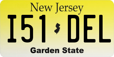 NJ license plate I51DEL