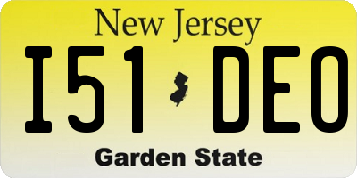 NJ license plate I51DEO