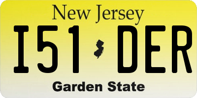 NJ license plate I51DER
