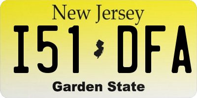 NJ license plate I51DFA