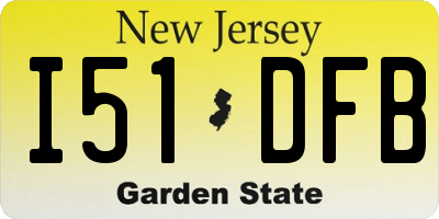 NJ license plate I51DFB