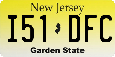 NJ license plate I51DFC
