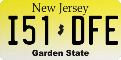 NJ license plate I51DFE