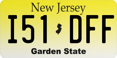 NJ license plate I51DFF