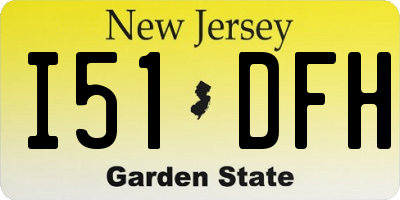 NJ license plate I51DFH